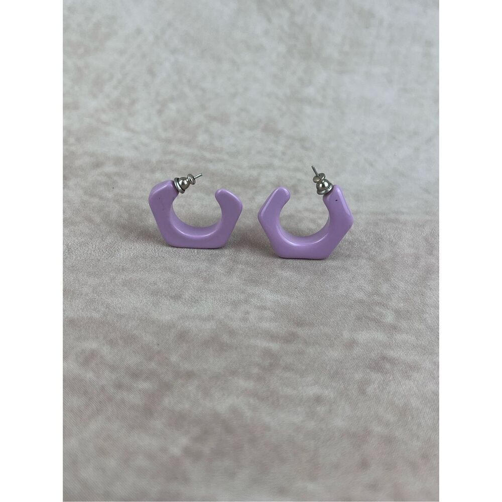 Vintage Geometric Plastic Earrings 1980s 1990s